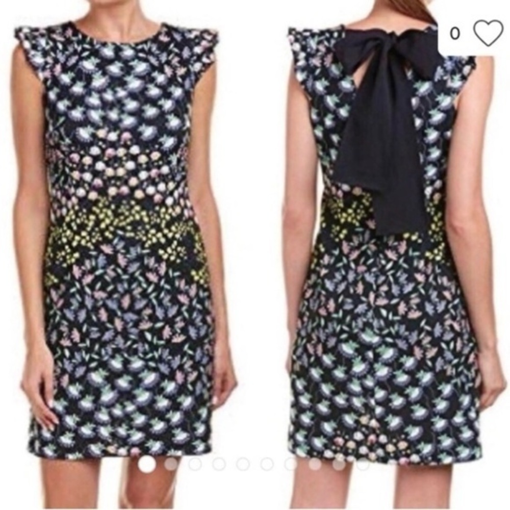 Nanette Lepore Navy Multicolor Floral Mini Dress Size 4